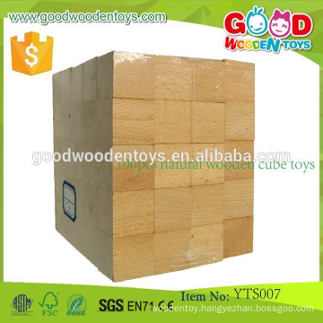 2015 Hot Sale Wooden Toy Cube Wooden Toy Cube Puzzle 100pcs Natural Wooden Cube Toys